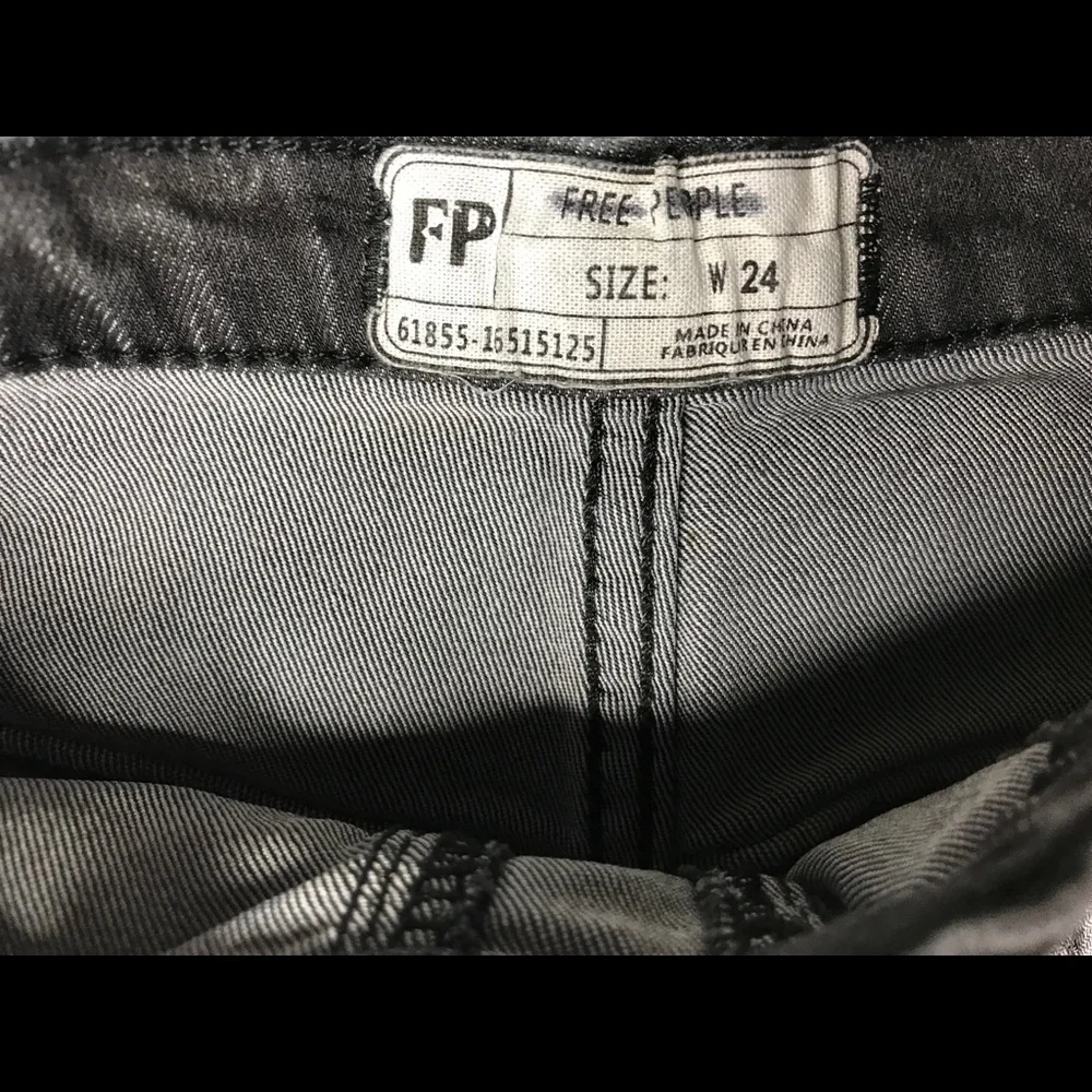 Free People 24 factory faded black shorts side zipper